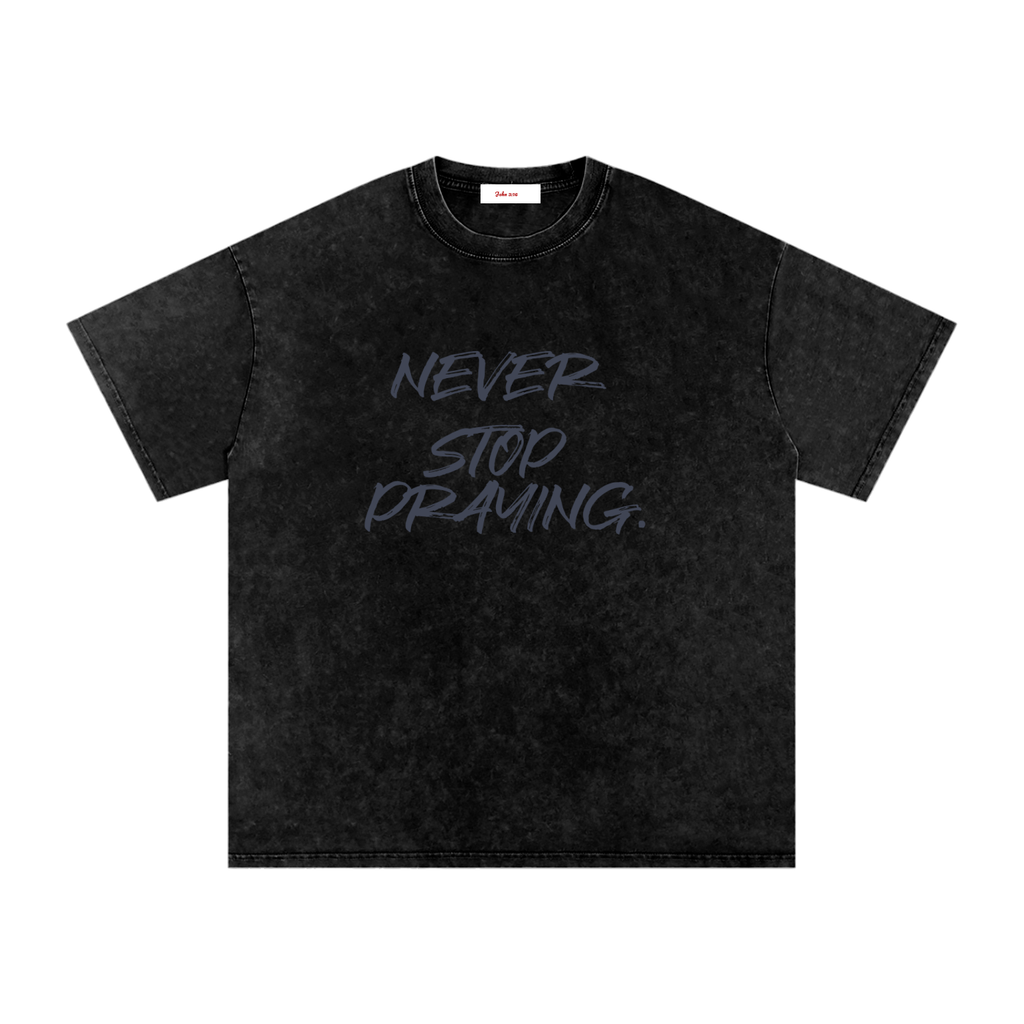 Snow Washed Oversized Cotton T-Shirt