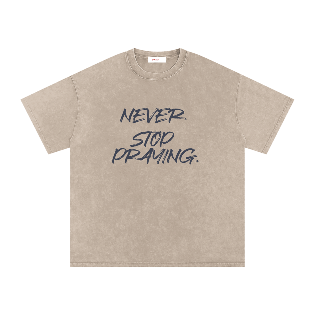 Snow Washed Oversized Cotton T-Shirt