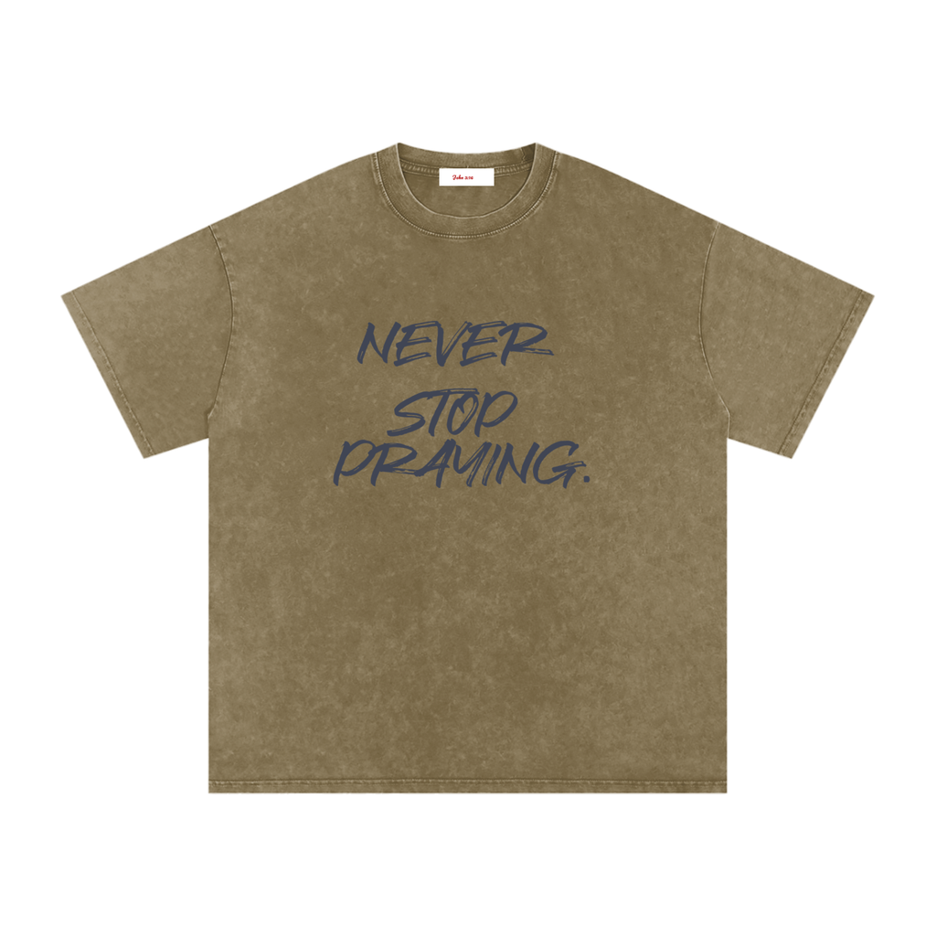 Snow Washed Oversized Cotton T-Shirt