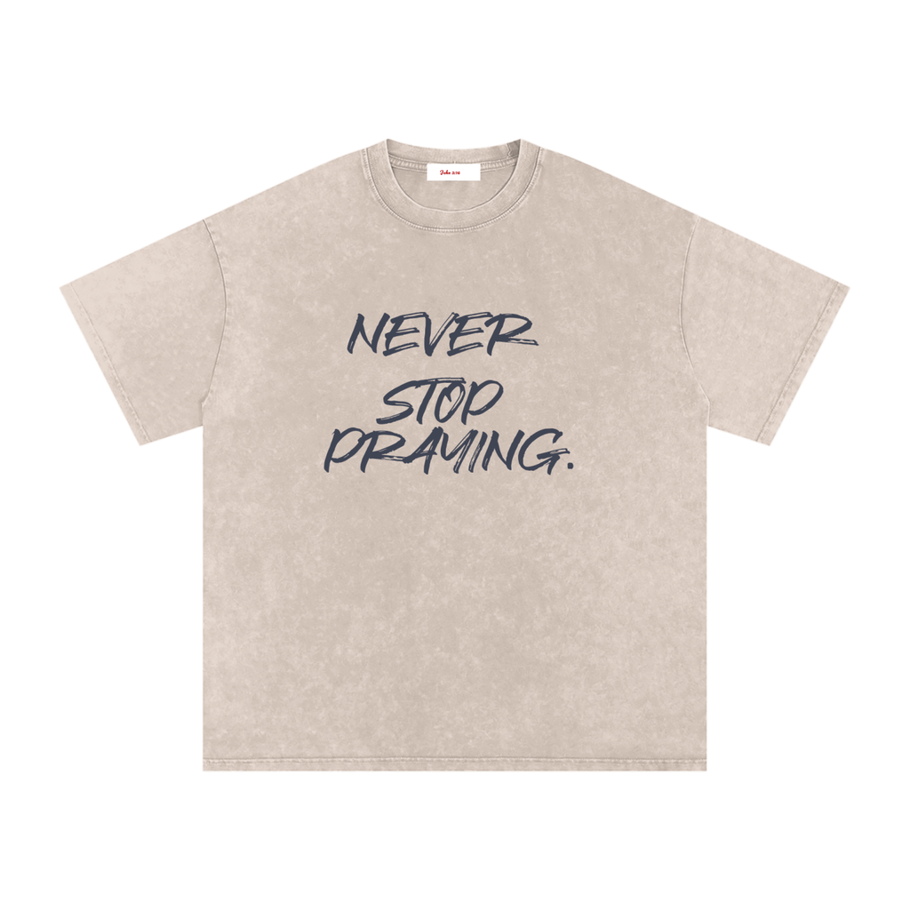 Snow Washed Oversized Cotton T-Shirt