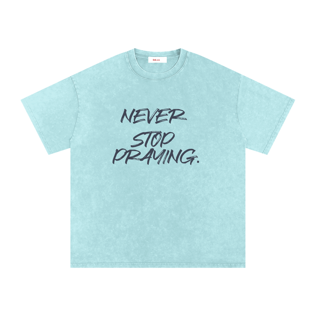 Snow Washed Oversized Cotton T-Shirt