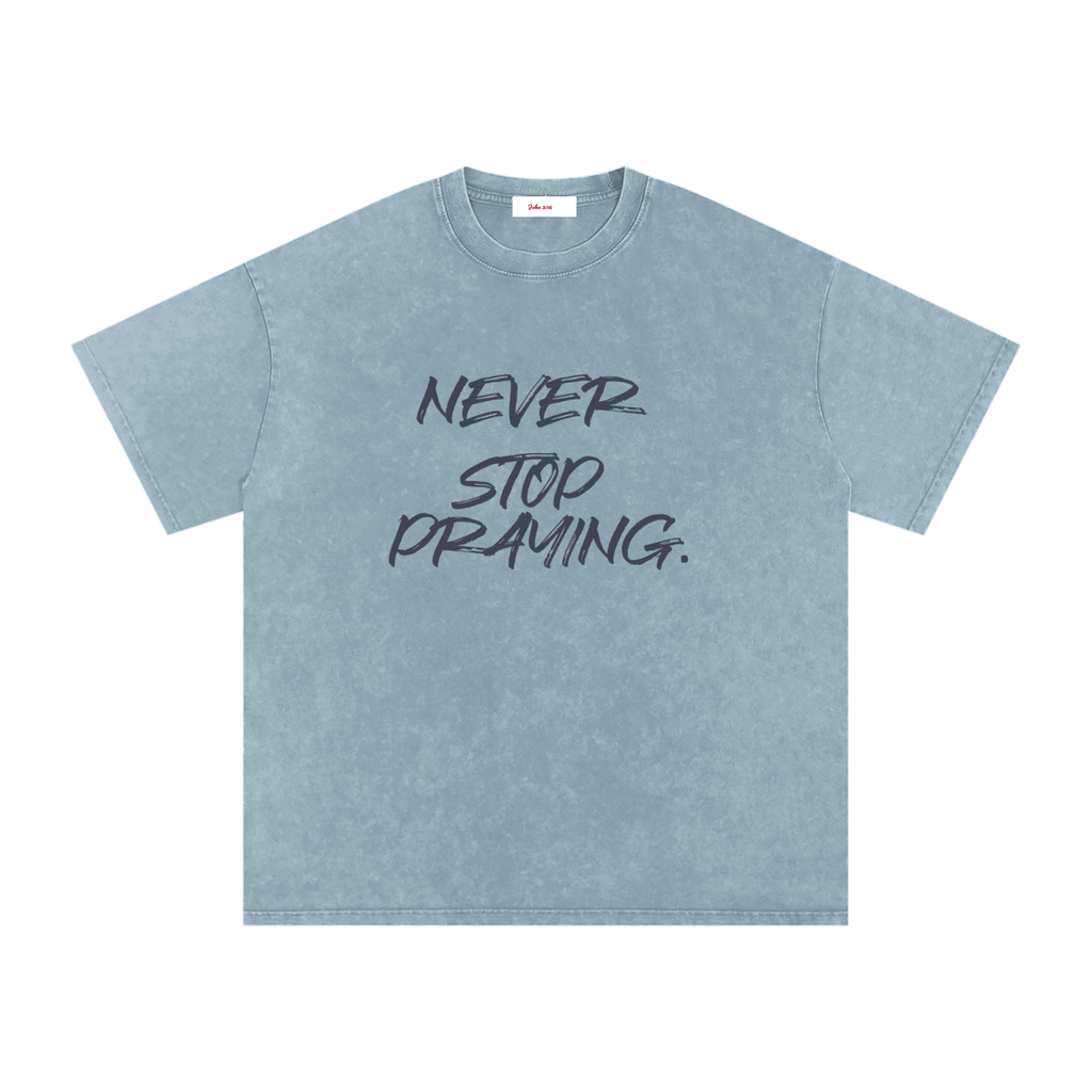 Snow Washed Oversized Cotton T-Shirt